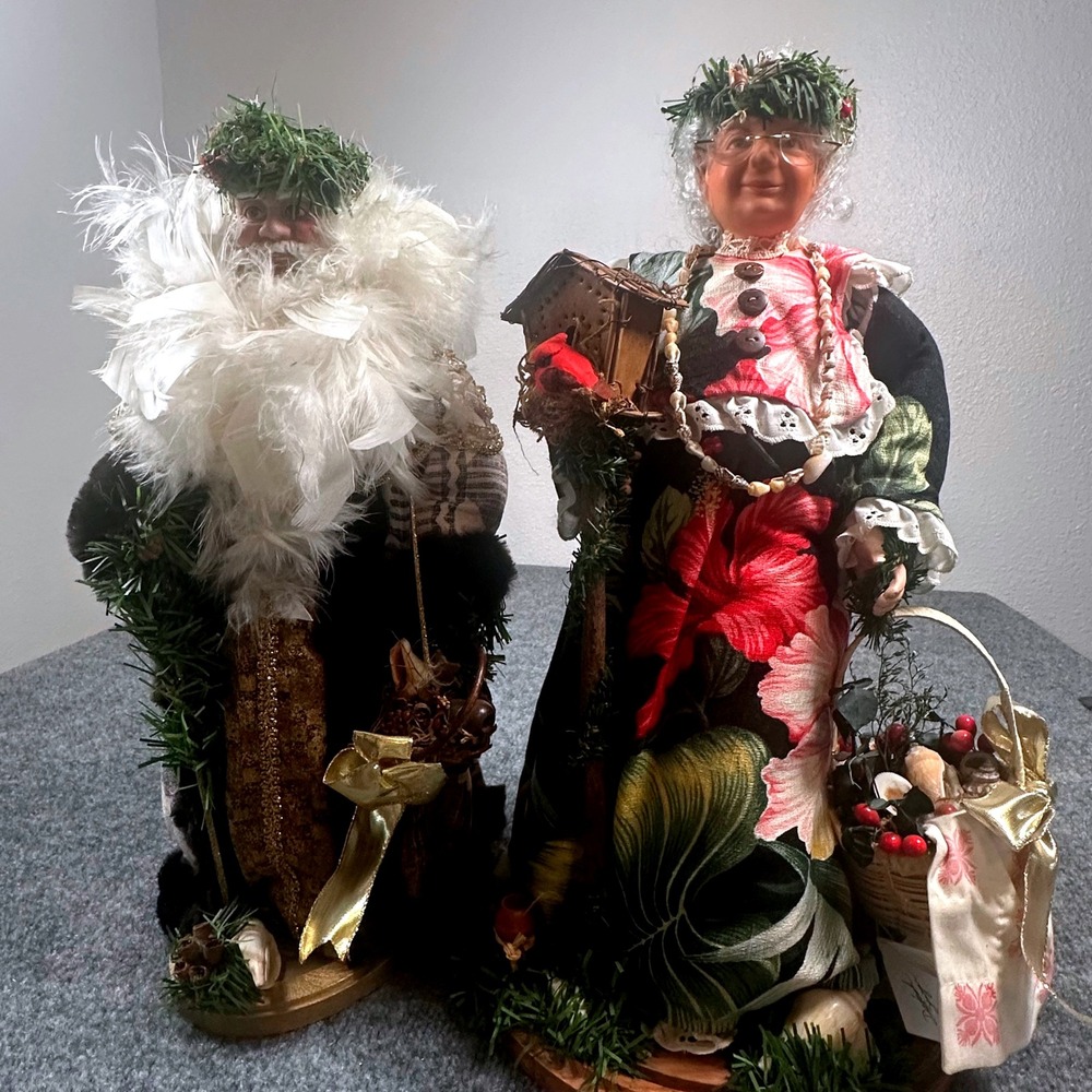 Maui Moonbeams Hawaiian Santa and Mrs. Santa Hand Crafted by Deborah Sawyer